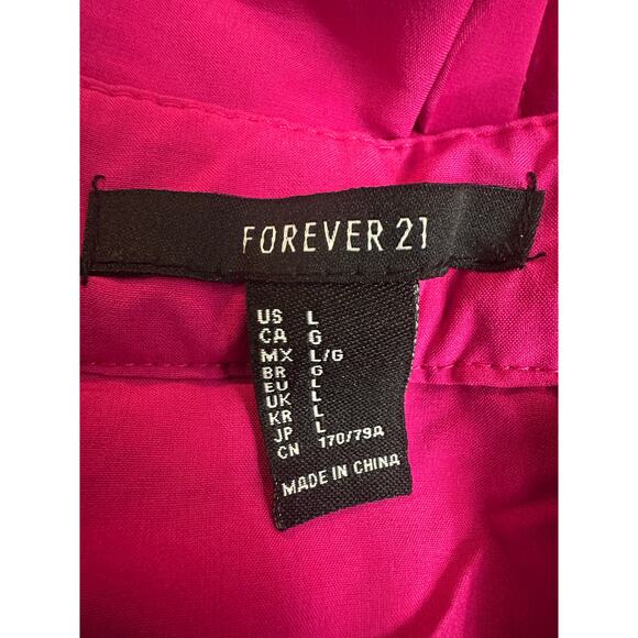 FOREVER 21 Pink Fuchsia Eyelet Pleated Short Y2K Skirt Lined Women Size Large - Picture 6 of 7